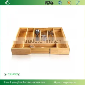 100% Natural Bamboo Expandable Organizer Tray thumbnail-3