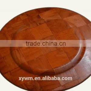 China Wholesale Red Wooden Woven Dessert Plate thumbnail-3