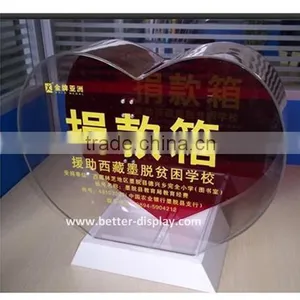 Red Heart Shaped Charity Collection Money Boxes Free Stand thumbnail-2