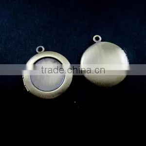 14mm Setting Size Vintage Brass Bronze Round Base Tray Bezel Locket Pendant Supplies 1111039 thumbnail-1