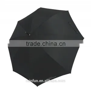Black Pongee Automatic Open Long Umbrella thumbnail-2