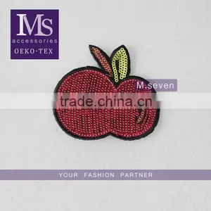 Good Price Embroidery Patch Red Cherry Printting Sew on Collar for Sale thumbnail-1