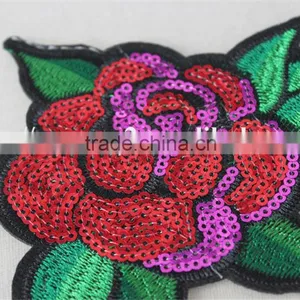 Good Looking 12*13cm Sexy Red Flower Pattern Diamond Patch Sequin Embroidery Applique for Dancer thumbnail-4
