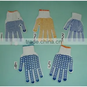 Nylon Pvc Dotted Safety Gloves/oil Gas Resistant Glove, Cotton Working Oneside Dotted Safety Glove thumbnail-1