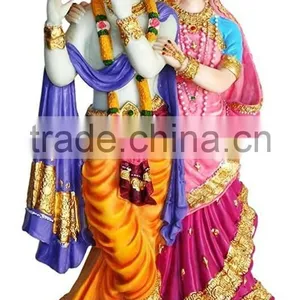 Lord Radha Krishna on Lotus Hindu God thumbnail-1
