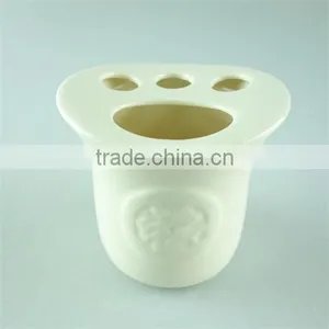 Ivory Ceramic Bathroom Set China, Bathroom Set 3 of Lotion Dispenser, Soap Dish, Tumbler thumbnail-4