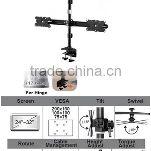 Aluminum Desk Quad LCD Monitor Arm Clamp Mount Rack thumbnail-1