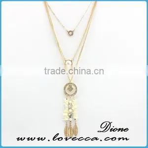 Wholesale Fashion Colorful Gemstone Artificial Gem Stone Chain Necklace thumbnail-1