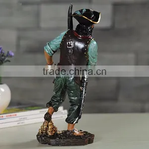 Halloween Caribbean Pirates With Sword Collection Statue thumbnail-3