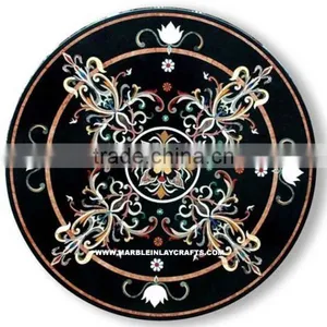 Geometric Design Marble Inlay Table Top Mosaic Style thumbnail-1