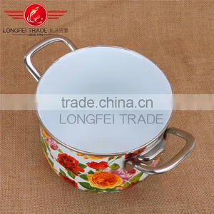 Hot Sale New Design Enamel / Ceramic 24cm Cookware Pot Set/ Deep Soup Pot Stock Pot thumbnail-6