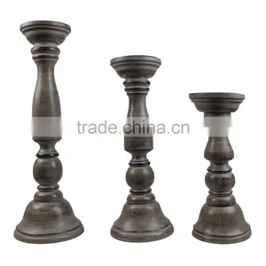 Cotton Craft Wooden Candle Pillar Holder Set thumbnail-1