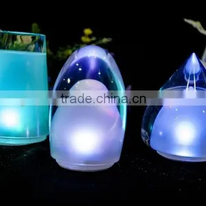 Clear Acrylic Crystal Bar LED RBG Color Changing Table Lamp thumbnail-1