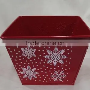 Square Wash White Plant Zinc Pot thumbnail-1