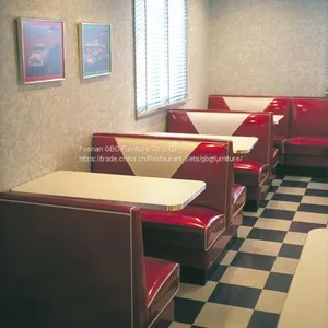 Customized Quality Restaurant Furniture Booth Table Chair Set thumbnail-3