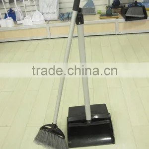 Cheap Plastic Long Handle Dustpan and Broom Set thumbnail-2