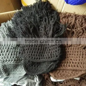 Men Barbarian Knit Crochet Hat Mad Scientist Wig Mustache Cap Beard Hat thumbnail-4