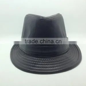 Blank Black Top Cap , Formal Hat For Man , Wedding Hat With Leater thumbnail-2