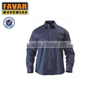 Cold Black Treated Mens Long Sleeve Work Shirt thumbnail-1