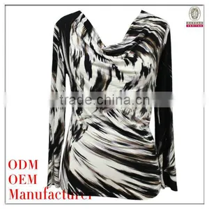 Apparel Knitted Garment High Fashion Neck Design Ladies Office Blouses thumbnail-1