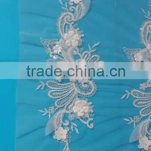 Customized Professional Lace Tulle 3d Multi Color Dress Fabric thumbnail-4