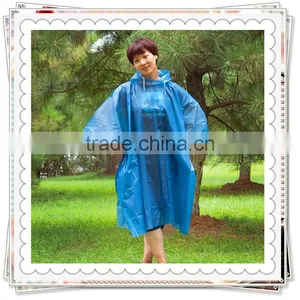 Adult Clear PVC Rain Poncho With Hood thumbnail-1