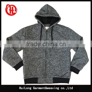 100% Polyester Wholesale Custom Design Thick Sherpa Lined Fleece Hoodie For Men thumbnail-1
