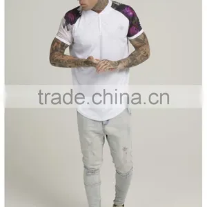 2016 Fashion Design Mens Baseball Jersey With Sublimation Printed Sleeves 100% Polyester Curved Hem 1/4 Zipper Baseball T Shirt thumbnail-5