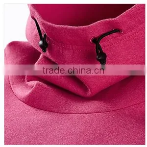 2018 High Quality Custom CVC Fleece New Design Fashion Blank Hooded Lady Hoody thumbnail-3