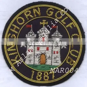 Hand Embroidery Badge,Bullion Wire Crest Embroidered Badge, thumbnail-1