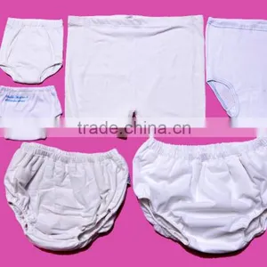 50% Polyester & 50% Cotton (1x1 Rib) Short Pants/Trousers (White Bleached) thumbnail-1
