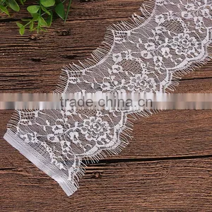 3 Yards Vintage Soft Floral Embroidery Black Eyelash Lace Trim thumbnail-3