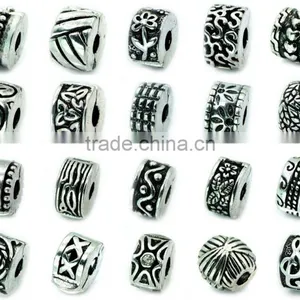 2015 Mixed and Mingle Silver Antique Clip Lock Spacer Stopper Bead f/ European Charm Bracelet thumbnail-1