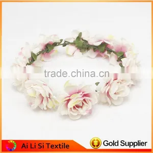 Colorful Flower Rose Ribbon Half Crown Headband Princess Crown Headband thumbnail-6