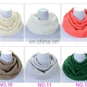 Fashion Ladies Wool Knitting Scarves Women's Neckerchiefs With Pure Color thumbnail-3
