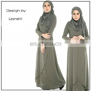 New Model Wholesale Islamic Clothing Latest Design Women Jubah Abaya in Dubai thumbnail-6