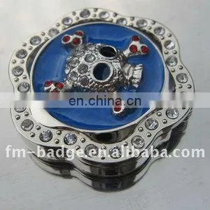 China Wholesale High Quality Skeleton Purse Hanger, Skull Epola Rhinestone Table Bag Hanger for Lady thumbnail-1