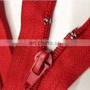Fashionable Red Nylon Zipper Design With Metal Bow Puller thumbnail-4