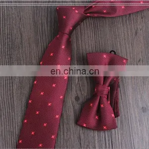 Polyester Woven Embrodered Tie With Bowtie Set thumbnail-2