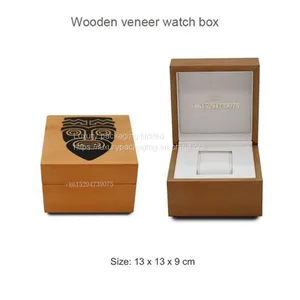 Customized Luxury Personalized Wooden Veneer Watch Case Matte Wooden Watch Box With Custom Printed Logo thumbnail-1