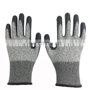 HPPE Knitted Cut Resistant Anti Knife Construction Grade Level 5 Processing Safety Work Glove thumbnail-2