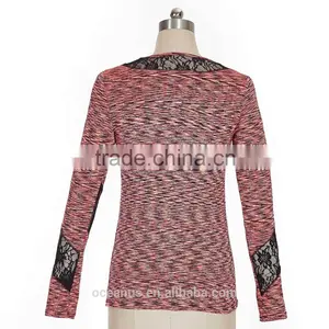 Poly/Nylon/Spandex Two Tone Jersey Ladies Yoga Shirts thumbnail-2