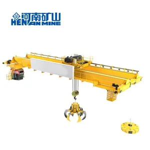 10ton QZ Model Hydraulic Orange Peel Grab Bucket Double Girder Electric Bridge Crane thumbnail-1