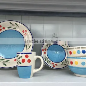 New Design Stoneware Dinnerware, Wholesale Custom Printed Stoneware Dinnerware Set, Handprinted Stoneware Dinner Set thumbnail-6