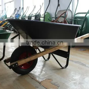 Cheap Plastic Bin Garden Wheelbarrow Wooden Handle thumbnail-1