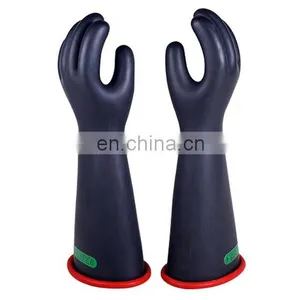 Long 26KV High Voltage Class 3 Electric Worker Safety Hand Protection Latex Rubber Insulating Gloves thumbnail-1