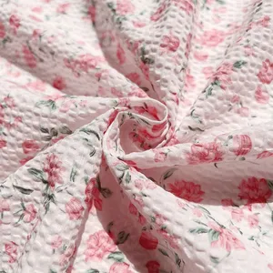 2018 Fashion Hot 100% Polyester Crepe Fabric Moss Padded Printing Fabric Factory thumbnail-1