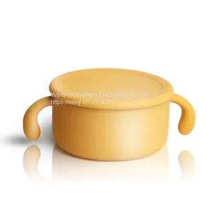 Weiqi Factory Silicone Snack Bowl With Lid Kids Training Snack Bowl thumbnail-2