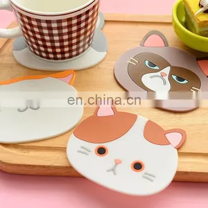 Cat Shaped Cup Coaster Silicone Cup Pad Slip Insulation Pad Cup Mat Hot Drink Holder Mug Stand Home Kitchen Accessories thumbnail-1