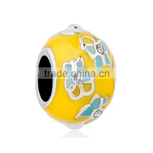 Hand Enameled Faberge Egg Bead for Charms DIY European Bracelet thumbnail-5
